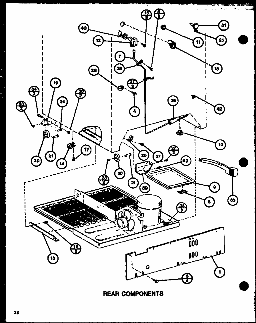 Rear Components (tl20j/p7739029w) (tli20j/p7739030w) Diagram and Parts List for TL8J-P7739024W  Amana Refrigerator