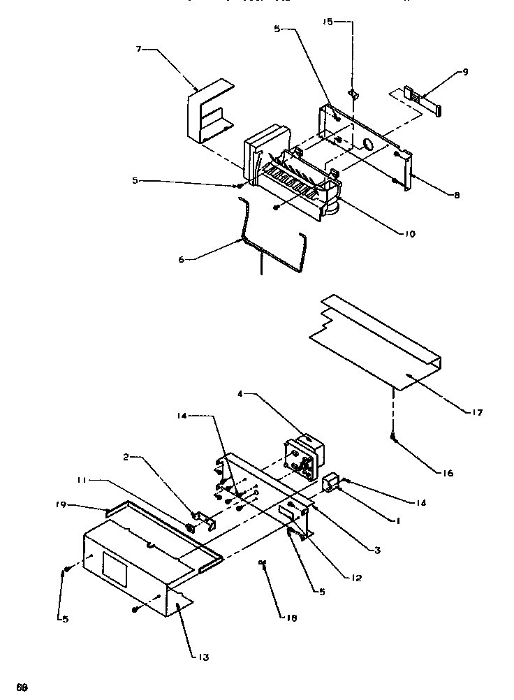 Icemaker Diagram and Parts List for SRD520SW-P1186301WW  Amana Refrigerator