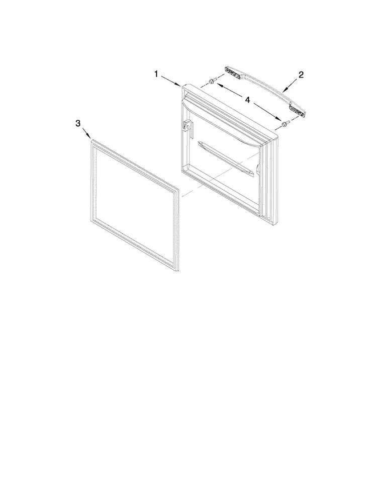 Freezer Door Parts Diagram and Parts List for MBF1958XEB4  Maytag Refrigerator
