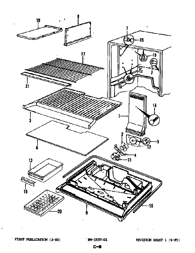 Freezer Compartment Diagram and Parts List for RB17CN-2AF 4C69A Magic Chef Refrigerator