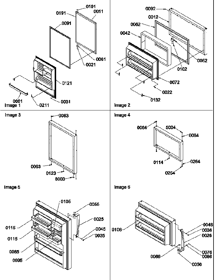 Door Assemblies Diagram and Parts List for TR521VW-P1322601WW  Amana Refrigerator