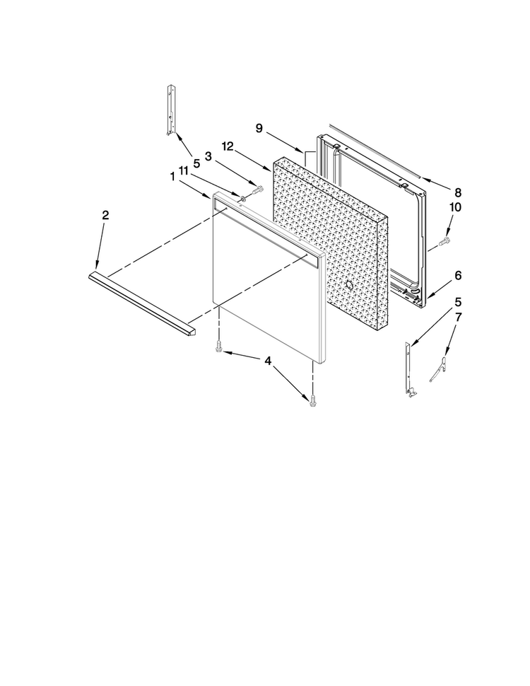 Door Parts Diagram and Parts List for CLY1610BDB13  Magic Chef Range