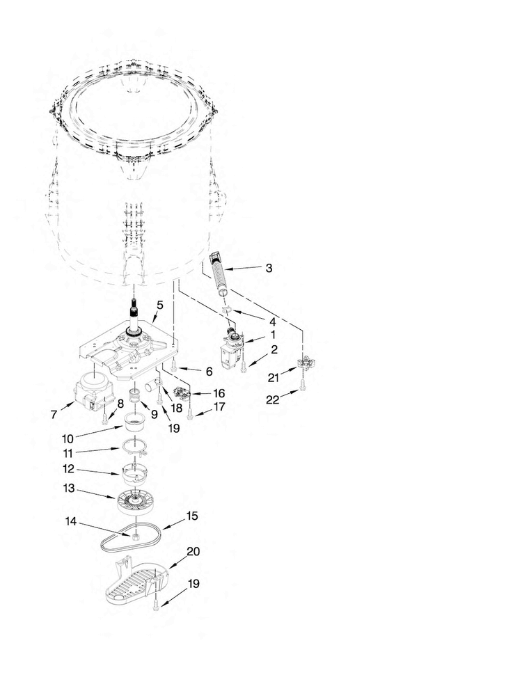 Gearcase, Motor And Pump Parts Diagram and Parts List for MVWX700XL0  Maytag Washer