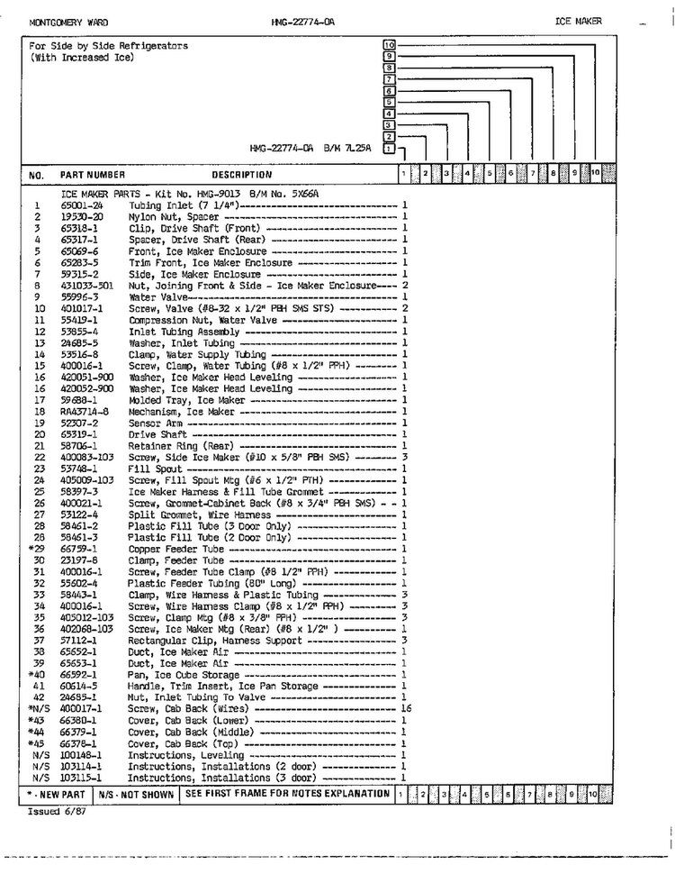 Ice Maker Page 2 Diagram and Parts List for 22774A  Admiral Refrigerator
