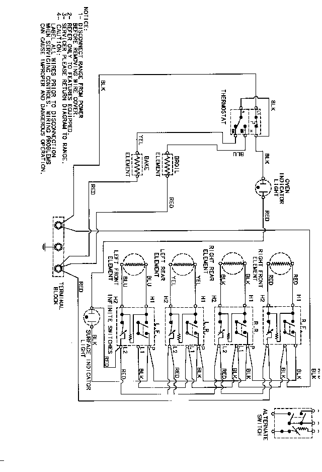 Wiring Information Diagram and Parts List for GEL1110AAH  Maytag Range