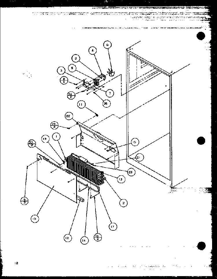 Evaporator Motor Diagram and Parts List for TX20QBG-P1111704WG  Amana Refrigerator