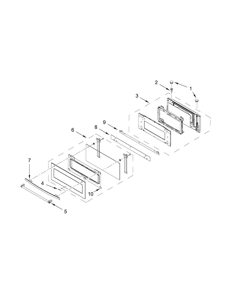 Microwave Door Parts Diagram and Parts List for JMC2430DS01  Jenn-Air Microwave