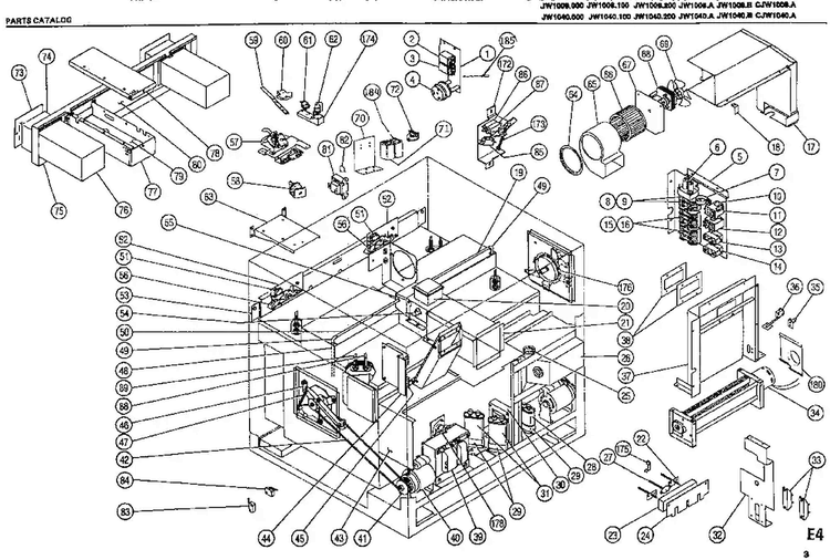 Section 2 Diagram and Parts List for JW1040100  Amana Microwave