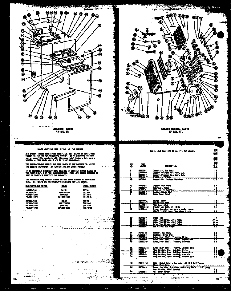 Interior Parts 17 Cu. Ft. Diagram and Parts List for T15G-C-P60100-2WC  Amana Refrigerator