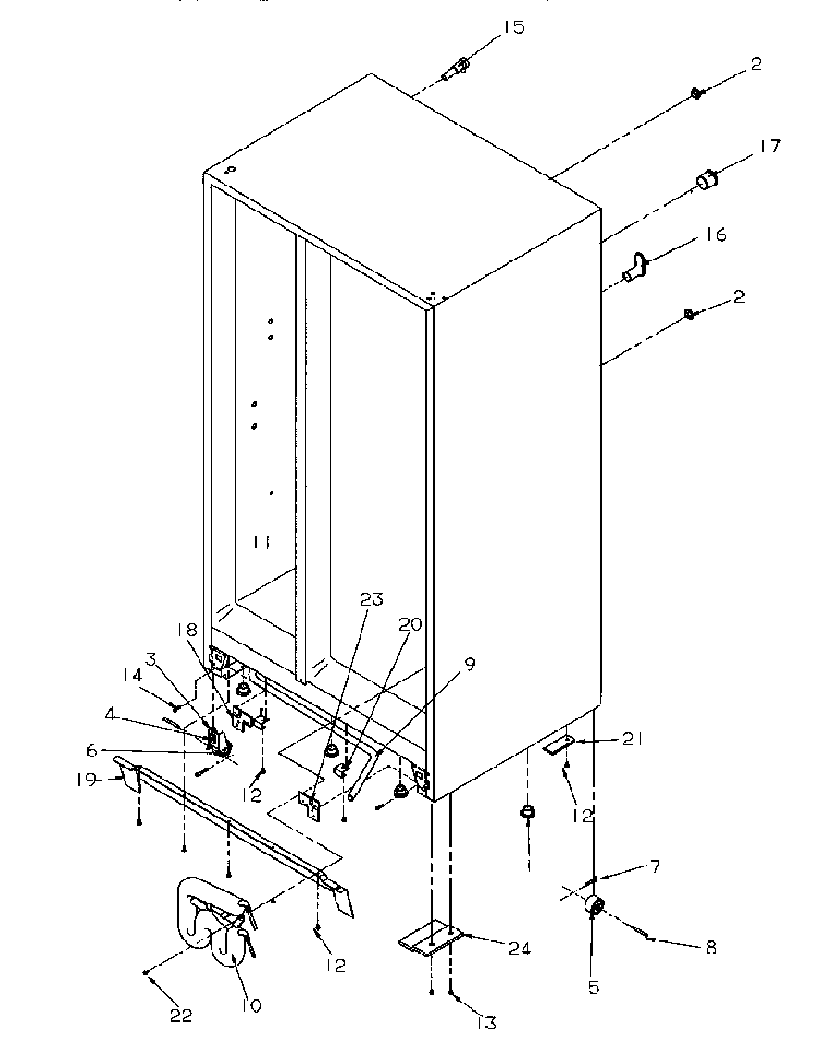 Drain And Rollers Diagram and Parts List for SGD521SBL-P1197101WL  Amana Refrigerator