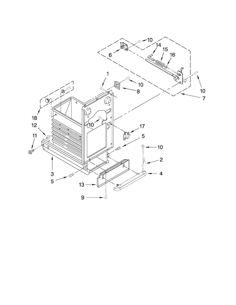 Container Parts Diagram and Parts List for TC607X1  Jenn-Air Trash Compactor