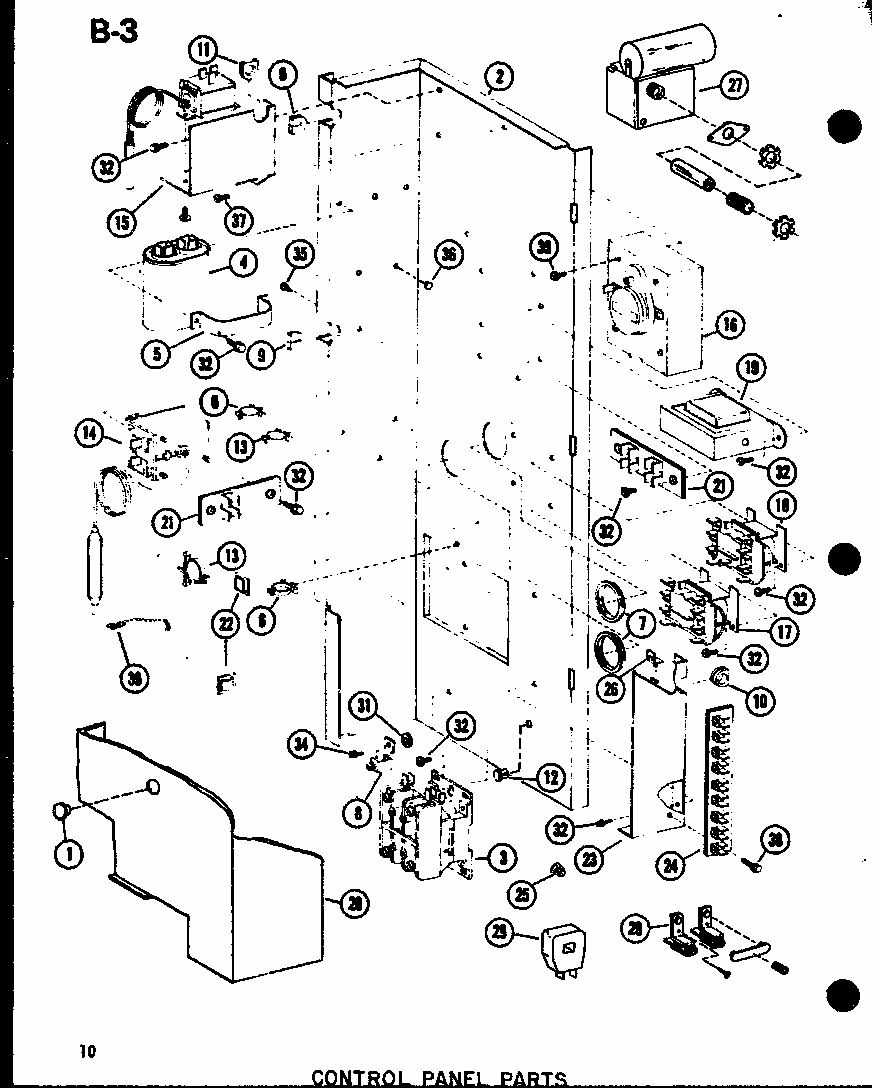 Control Panel Parts (erhq48-001a/p55201-95c) (erhq48-003a/p55201-96c) (erhq60-001a/p55201-97c) (erhq60-003a/p55201-98c) Diagram and Parts List for D55338-15  Amana Air Conditioner