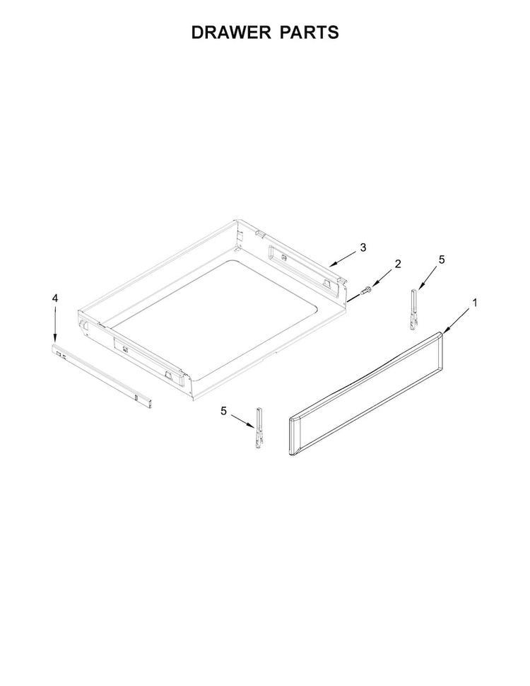 Drawer Parts Diagram and Parts List for MER8800FB0  Maytag Range