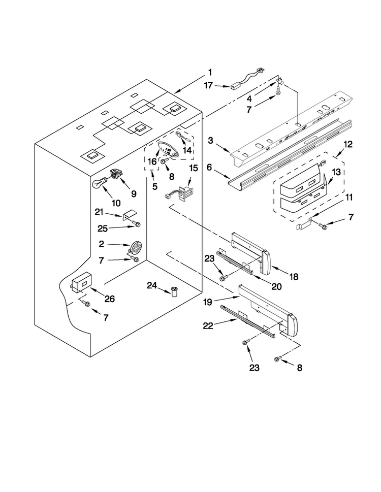 Refrigerator Liner Parts Diagram and Parts List for JB36NXFXLW03  Jenn-Air Refrigerator