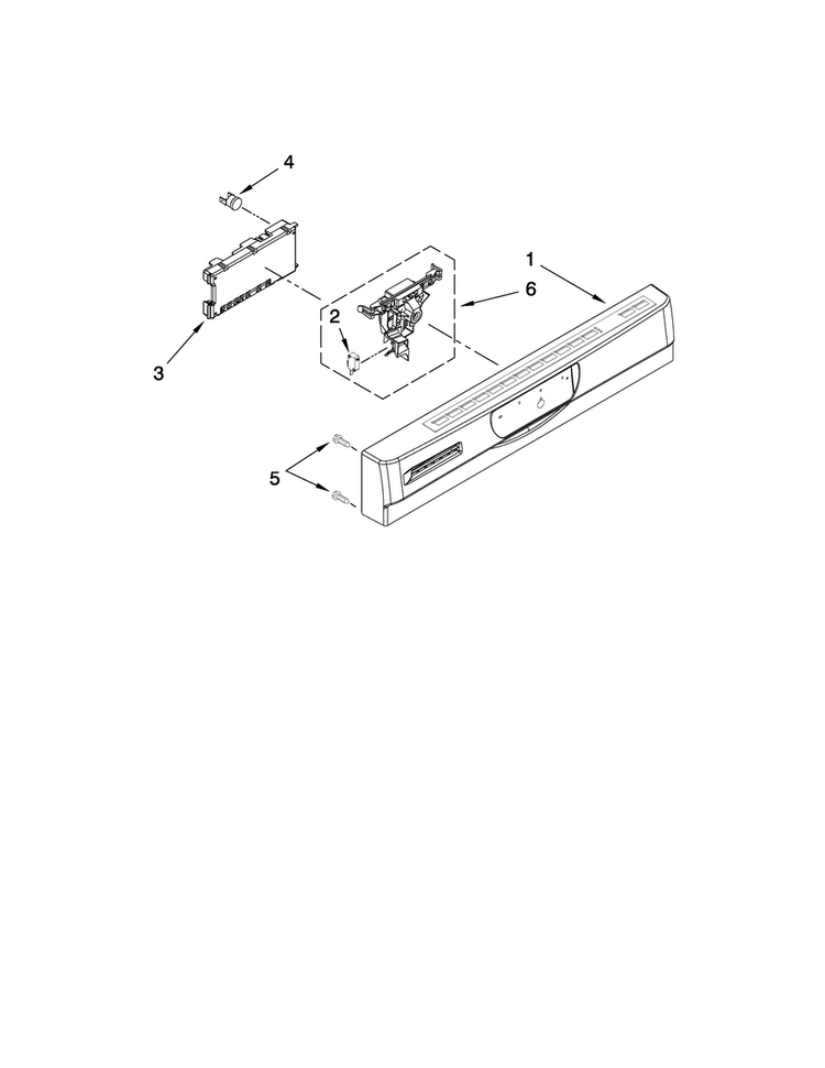 Control Panel Parts Diagram and Parts List for JDB3650AWF1  Jenn-Air Dishwasher