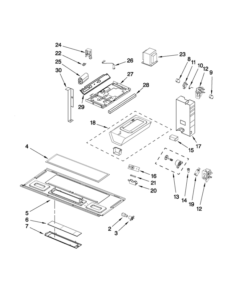 Interior And Ventilation Parts Diagram and Parts List for YAMV1160VAS2  Amana Microwave