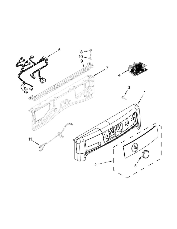 Control Panel Parts Diagram and Parts List for MHW7000AG2  Maytag Washer