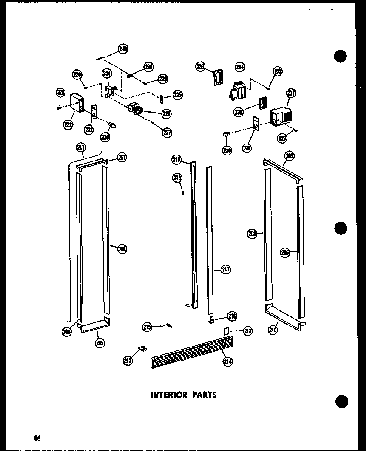 Interior Parts Diagram and Parts List for SRN22N-C-P60201-78WC  Amana Refrigerator