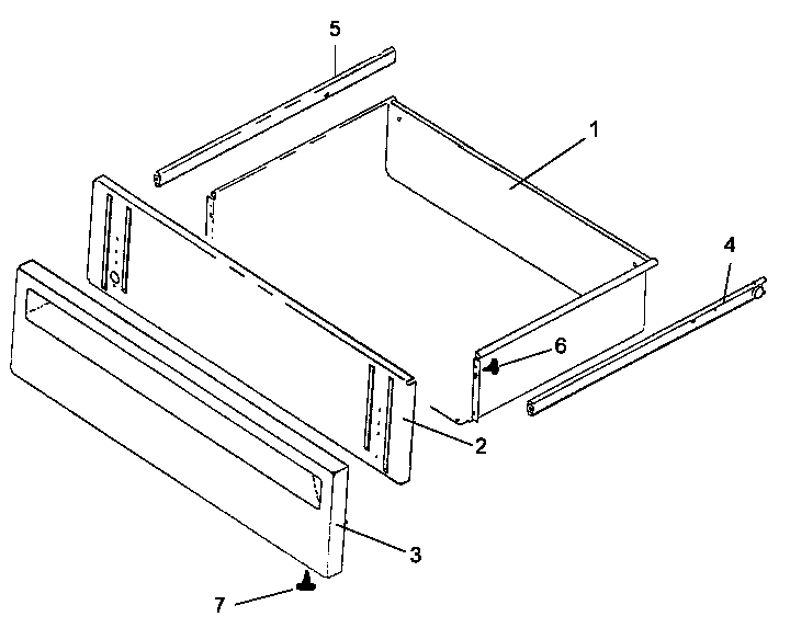 Storage Drawer Assembly Diagram and Parts List for ARR624W-P1142625NW  Amana Range
