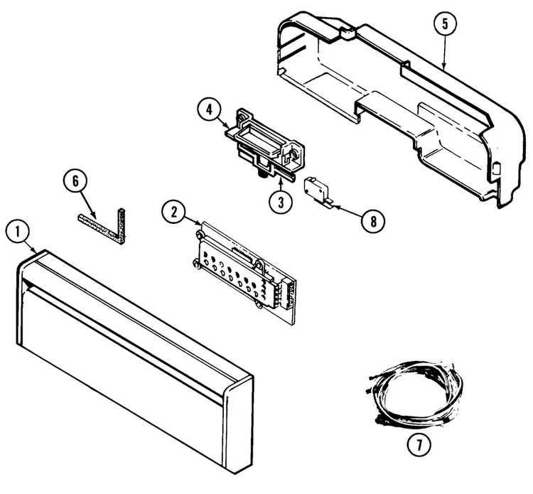 Control Panel Diagram and Parts List for OEMM1-DU20JV  Magic Chef Dishwasher