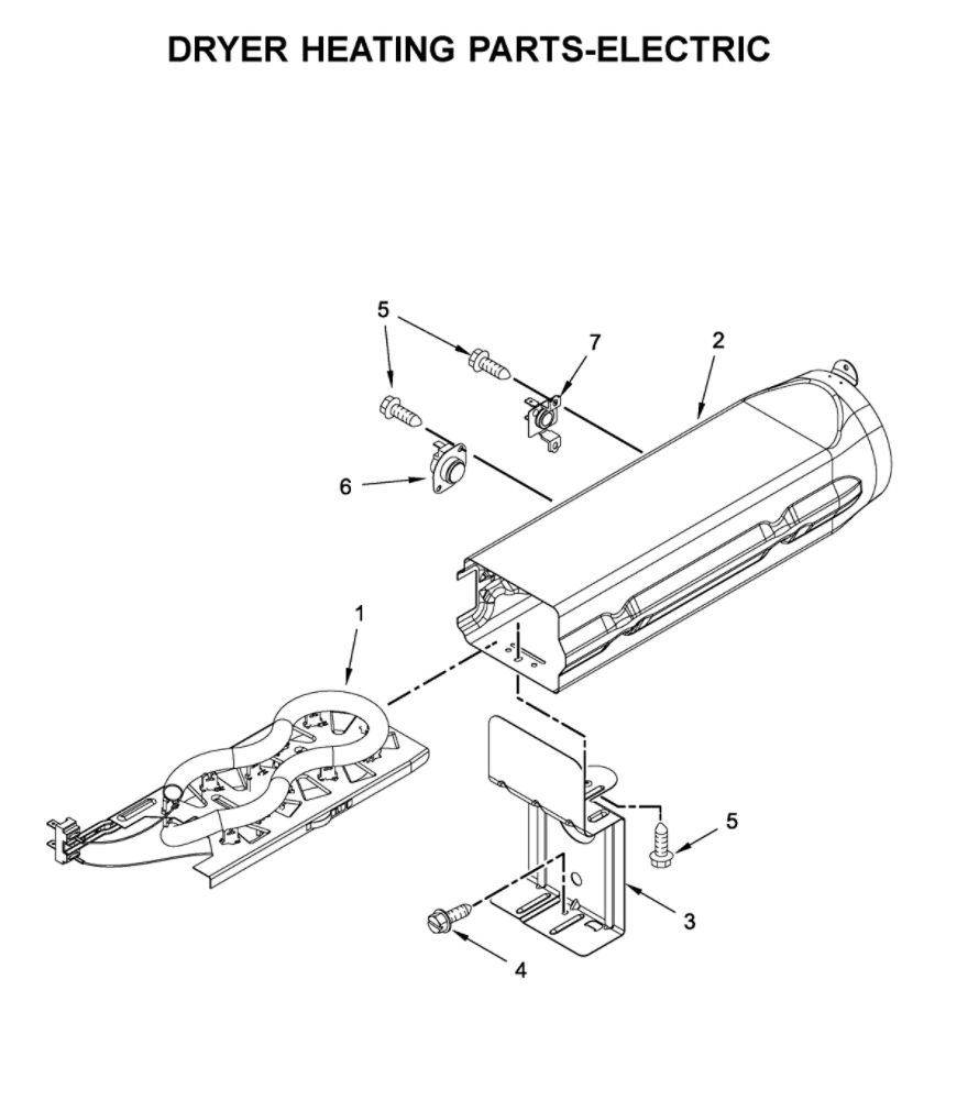 Dryer Heating Parts-Electric Diagram and Parts List for YMED7230HC0  Maytag Dryer