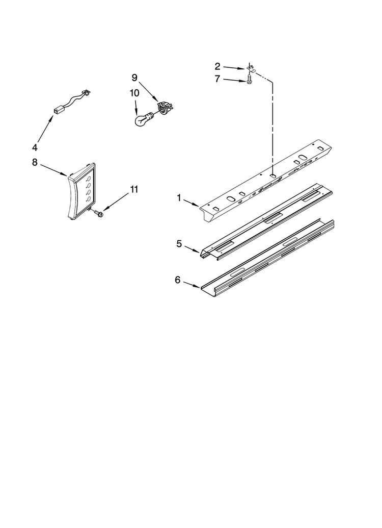Control Panel Parts Diagram and Parts List for JS42SEDUDB01  Jenn-Air Refrigerator