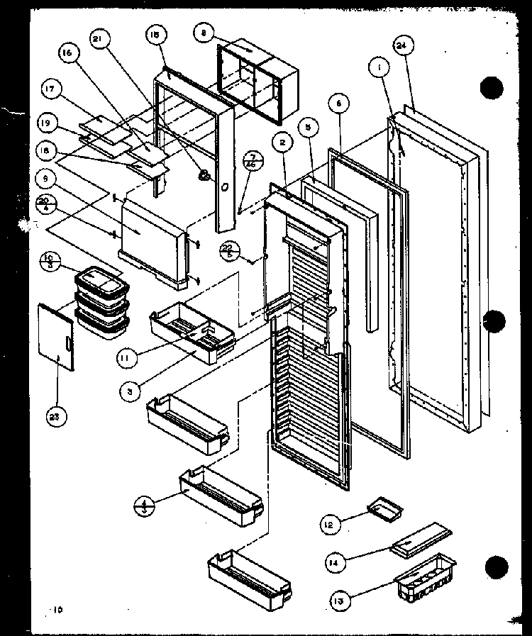 Refrigerator Door Diagram and Parts List for SZD27KPL-P1101206WL  Amana Refrigerator