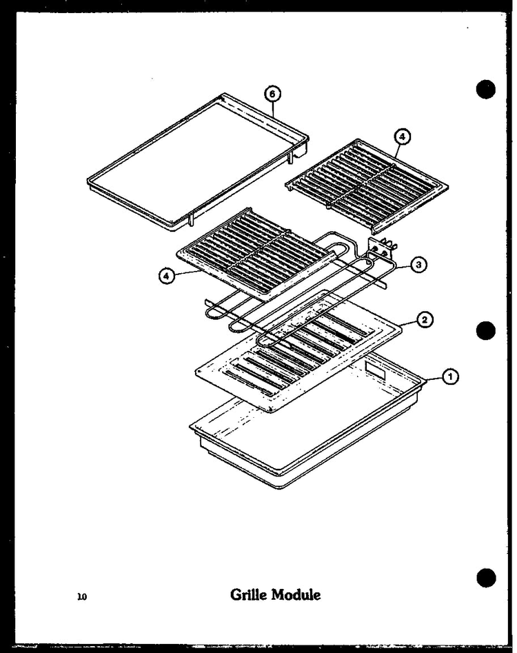 Grille Module Diagram and Parts List for ADMIC-P8592803S  Amana Range