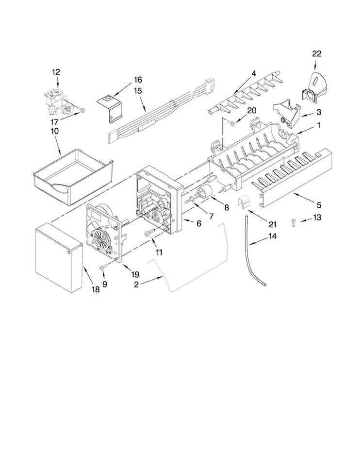 Icemaker Parts Diagram and Parts List for JFC2089HPF4  Jenn-Air Refrigerator