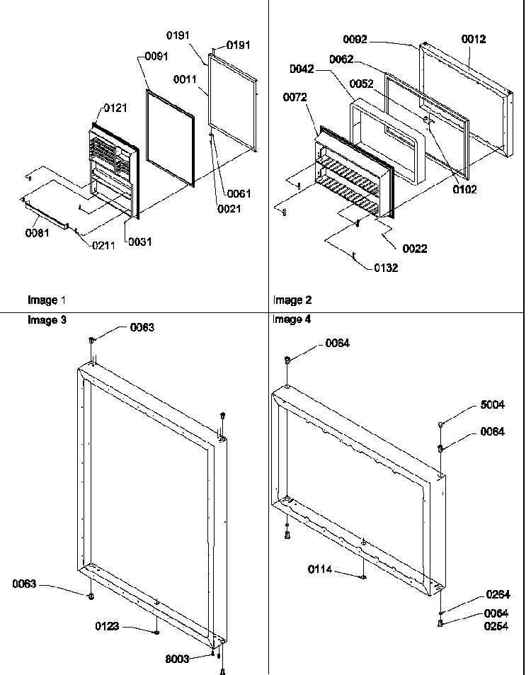 Door Assemblies Diagram and Parts List for TGI21VW-P1310901WW  Amana Refrigerator