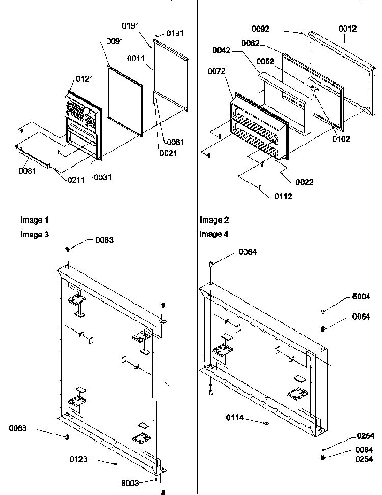 Door Assemblies Diagram and Parts List for TG18V1L-P1194604WL  Amana Refrigerator