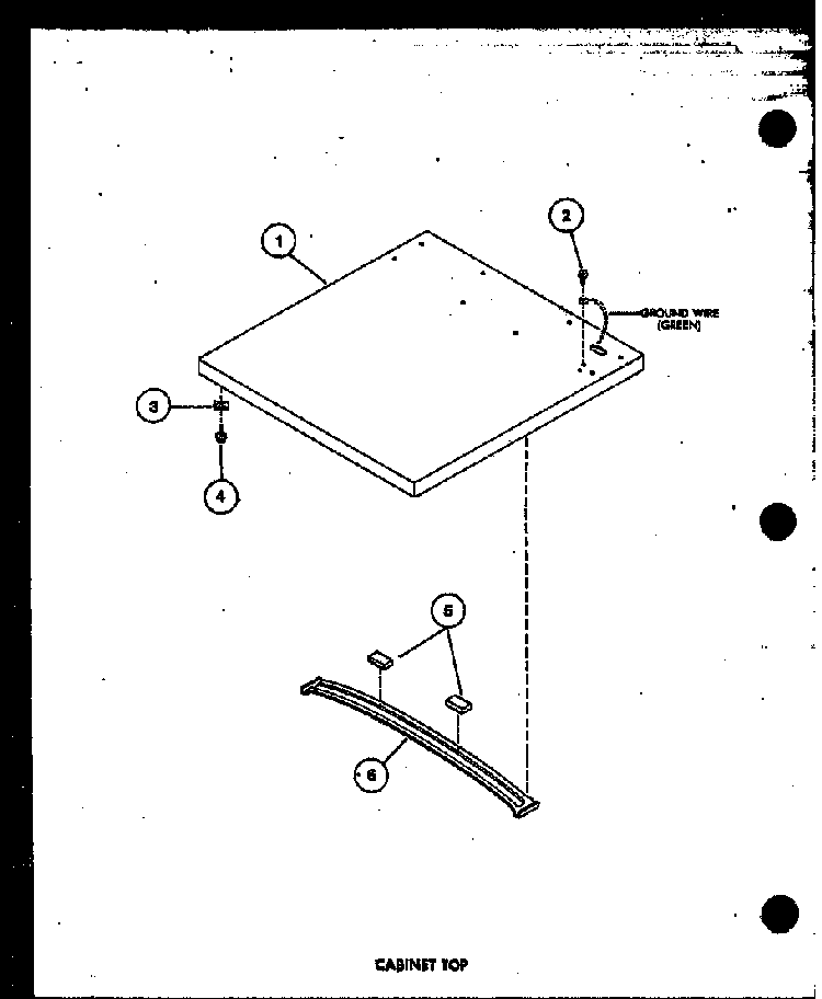 Cabinet Top Diagram and Parts List for TGA800 P75752-6W Amana Dryer
