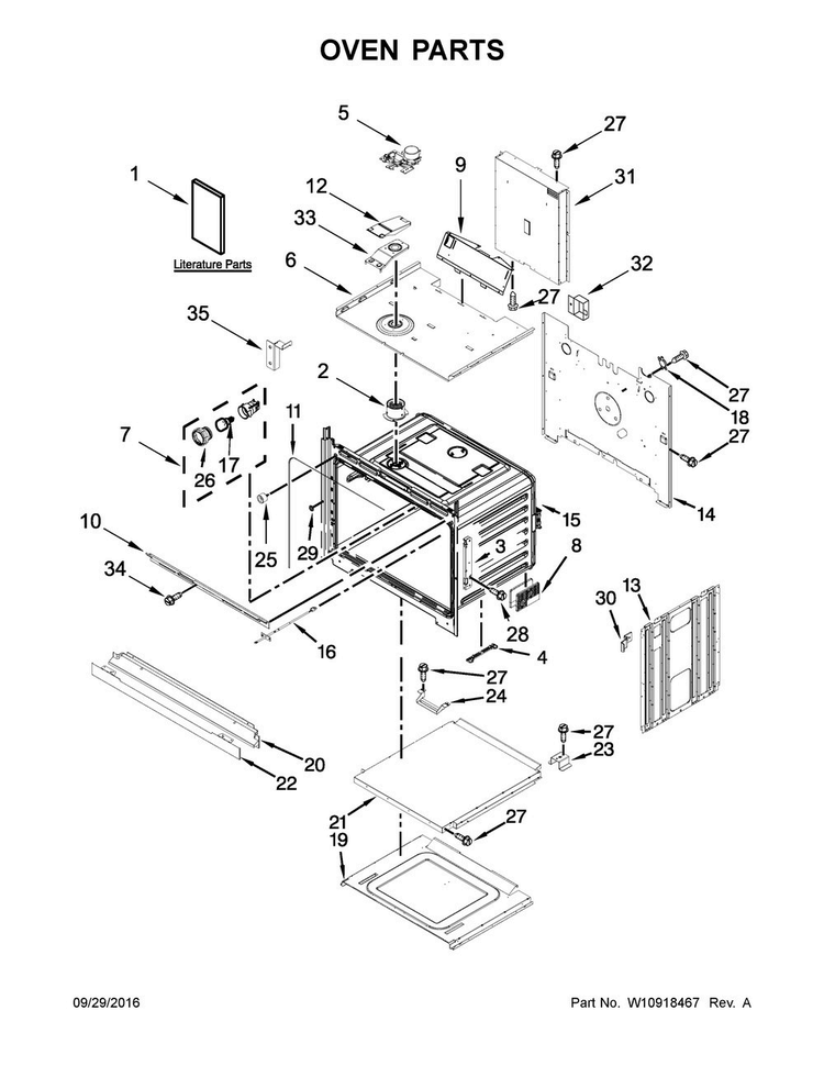 Oven Parts Diagram and Parts List for MEW9527FB00  Maytag Wall Oven