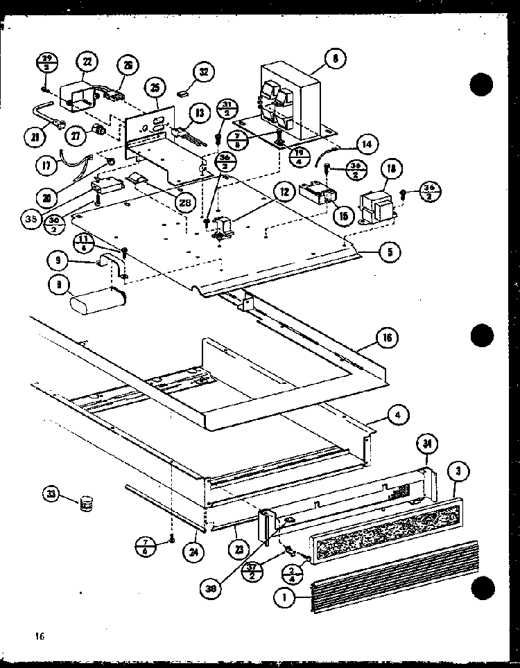 Base Pan Assembly Diagram and Parts List for RC-14SD-1 P75750-7M Amana Microwave