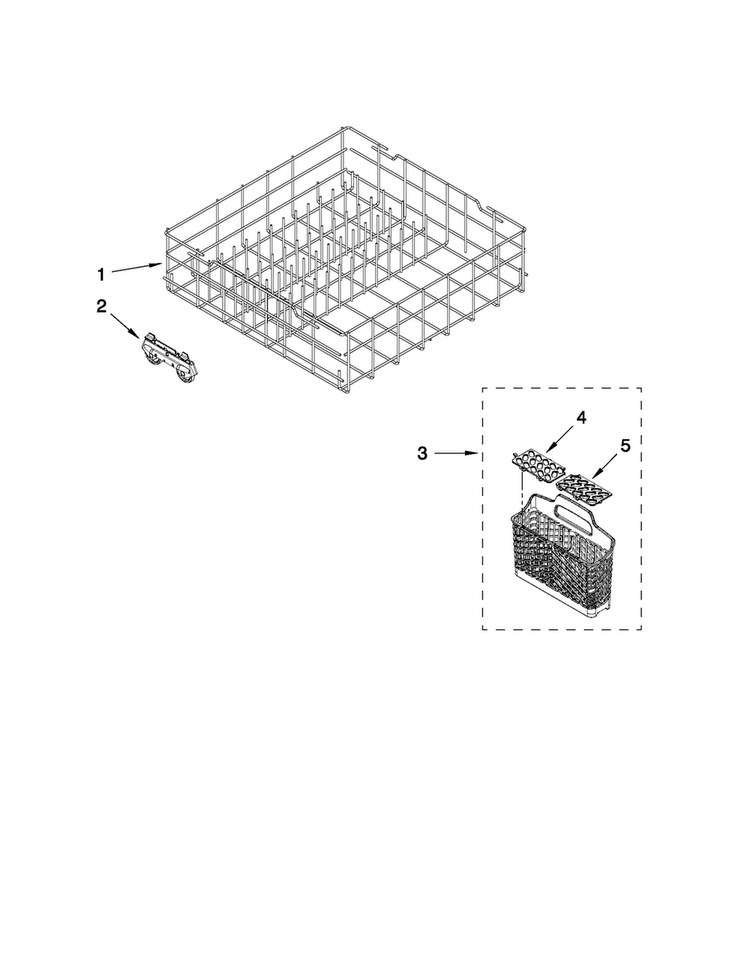 Lower Rack Parts Diagram and Parts List for ADB1400AWB2  Amana Dishwasher