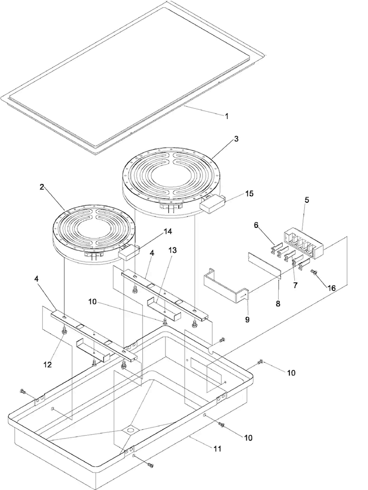 Cooktop Module Act101 Diagram and Parts List for ACT101WW-PACT101WW  Amana Cooktop