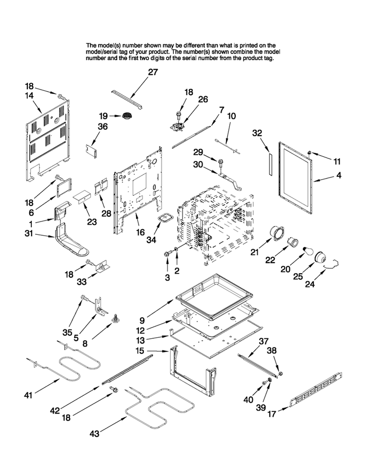 Chassis Parts Diagram and Parts List for MER5752BAS17  Maytag Range