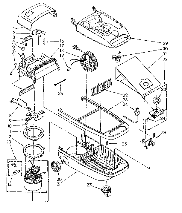 Vacuum Cleaner Diagram and Parts List for 1162497581  Kenmore Canister Vacuum