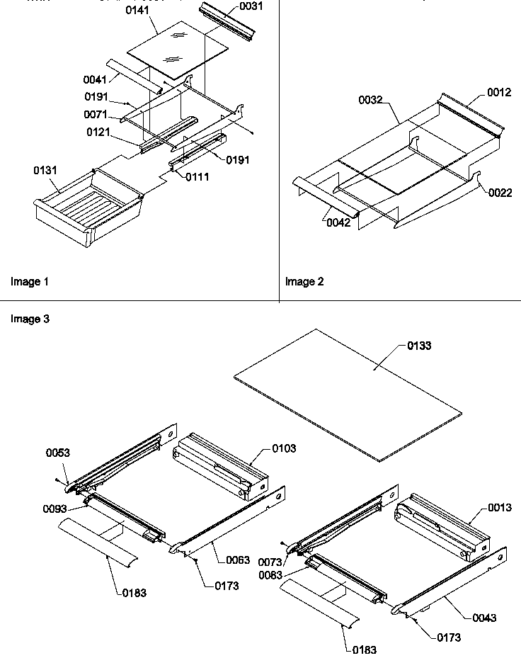 Shelving Assemblies Diagram and Parts List for TA20TW-P1306101WW  Amana Refrigerator