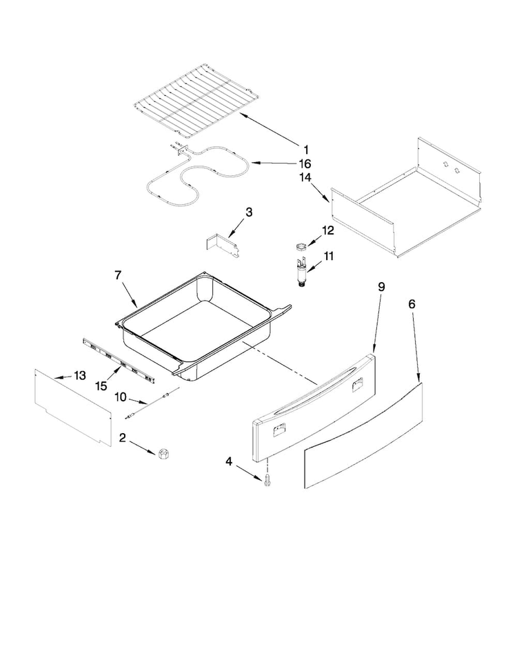 Drawer And Rack Parts Diagram and Parts List for JDS8850CDS01  Jenn-Air Range