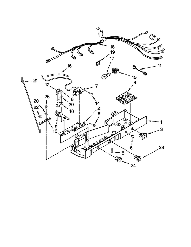 Control Parts Diagram and Parts List for ASD2522WRD04  Amana Refrigerator