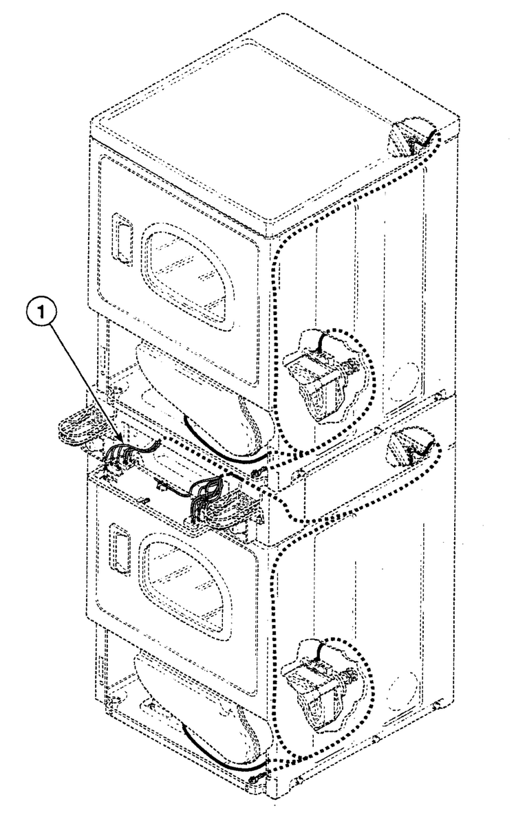Harnesses 1 Diagram and Parts List for SSG119WF  Speed Queen Dryer