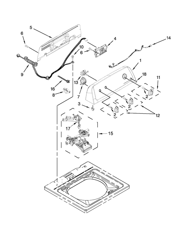 Controls And Water Inlet Parts Diagram and Parts List for ATW4675YQ0  Admiral Washer