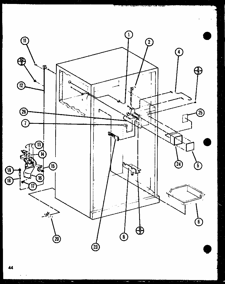 Section 16 Diagram and Parts List for TX18N-P1106212W  Amana Refrigerator