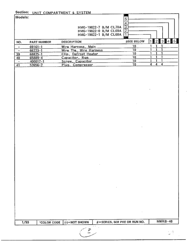 Unit Compartment & System Page 3 Diagram and Parts List for 19822-7  Admiral Refrigerator