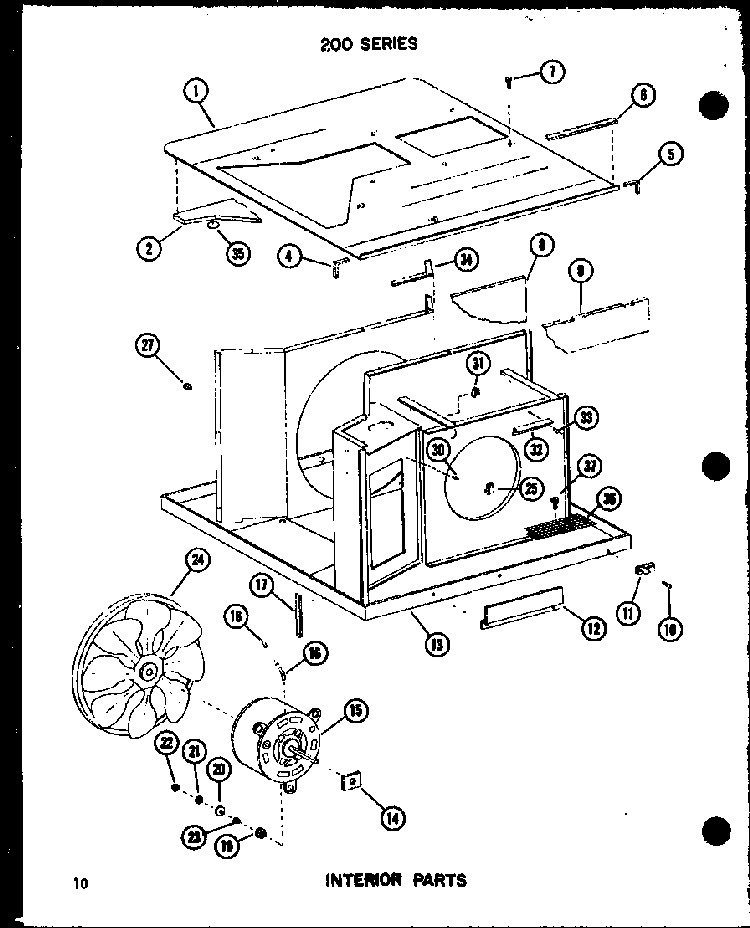 Interior Parts Diagram and Parts List for 218D-3EWS P55417-77R Amana Air Conditioner