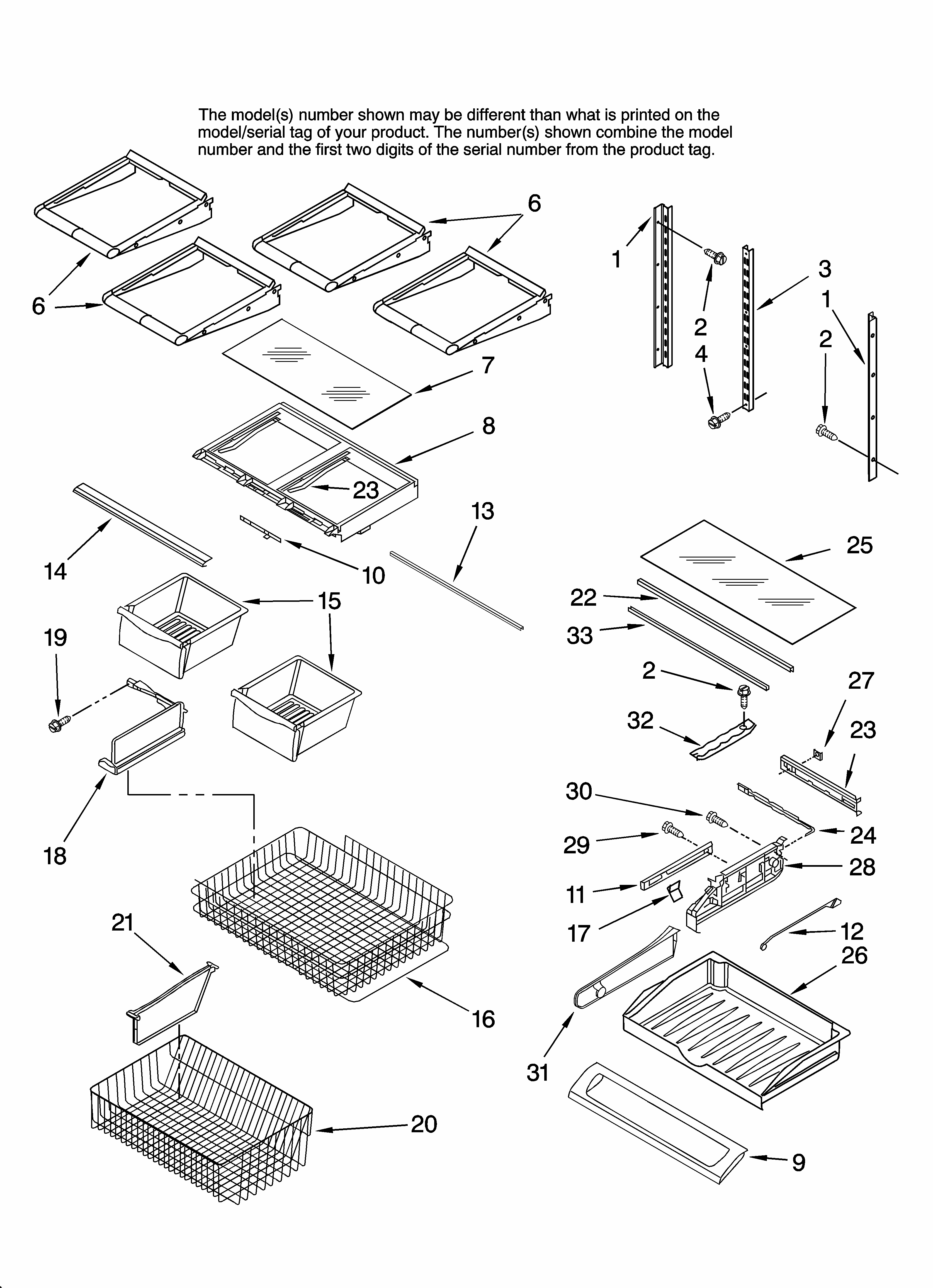 Shelf Parts, Optional Parts (not Included) Diagram and Parts List for GB2026REKS13  Amana Refrigerator