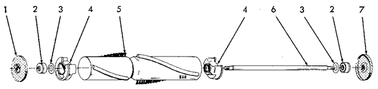 Agitator Diagram and Parts List for U4727-900  Hoover Upright Vacuum