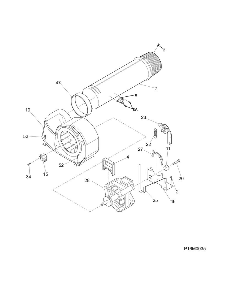 Motor Diagram and Parts List for CDG7300RW0  Crosley Dryer