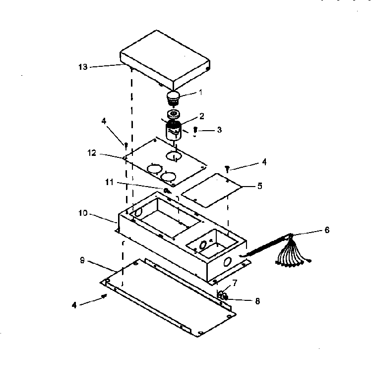 Fuse Box Assembly Diagram and Parts List for CAK2H30W1-P1131753NW  Amana Cooktop